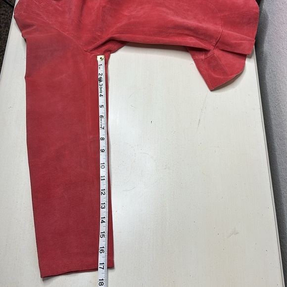 NWT Monterey Bay Clothing Company Suede Ruffle Hem Peach Orange Jacket Size 10 - Picture 16 of 16